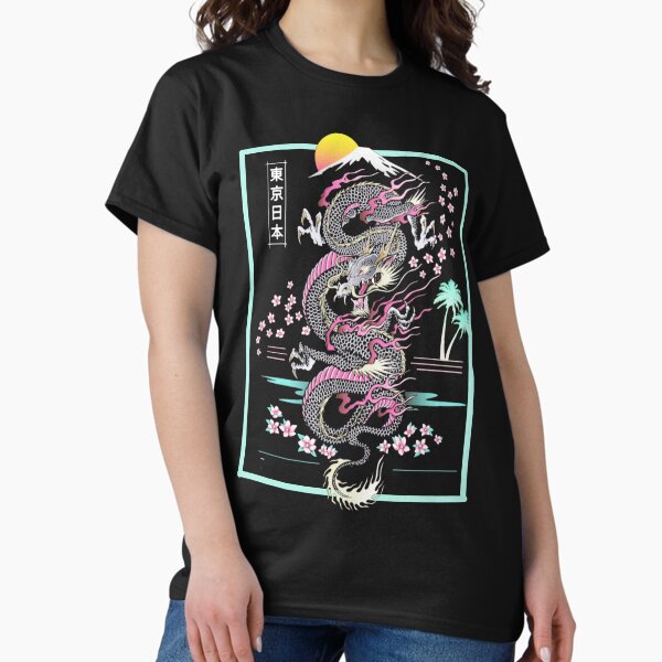 Item preview, Synthwave Retrowave Japanese Dragon  designed and sold by EightWinds.