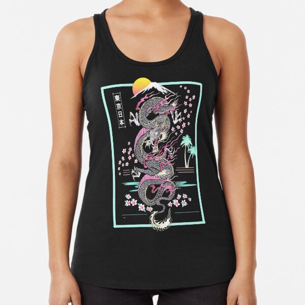 Item preview, Synthwave Retrowave Japanese Dragon  designed and sold by EightWinds.