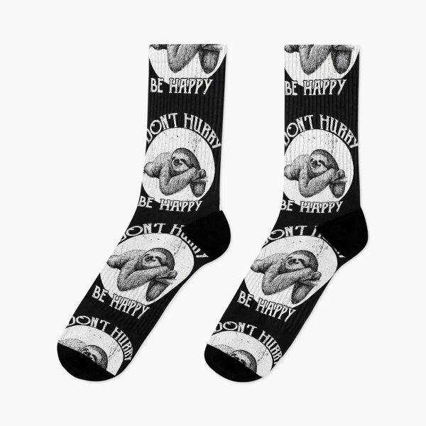 Item preview, Vintage Sloth Pun-Don't Hurry Be Happy Sloth designed and sold by romboshirt.