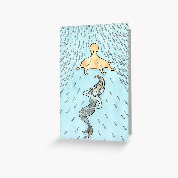 The Mermaid's Umbrella Greeting Card