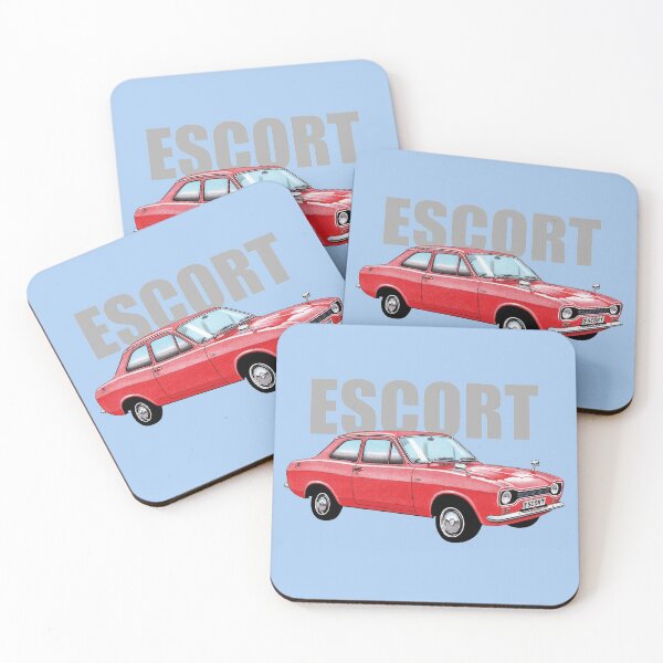 Item preview, Ford Escort Mk1 saloon illustration (with text) designed and sold by Retroblast.