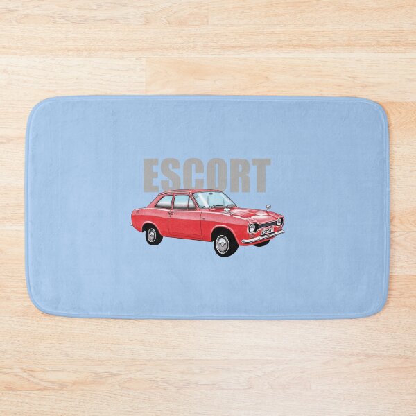 Item preview, Ford Escort Mk1 saloon illustration (with text) designed and sold by Retroblast.