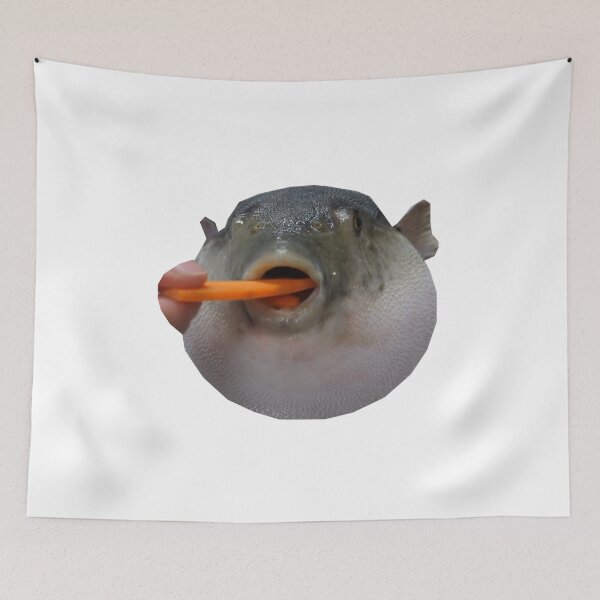 Item preview, pufferfish eating carrot designed and sold by plabfish.