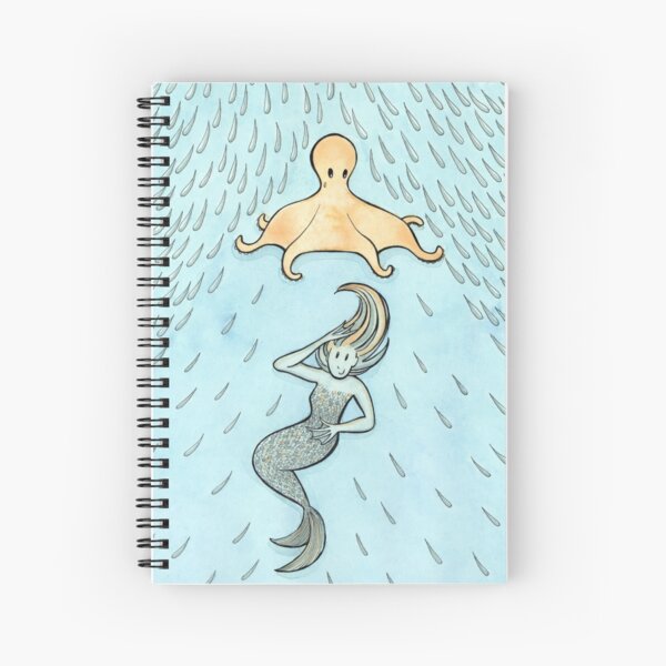 The Mermaid's Umbrella Spiral Notebook