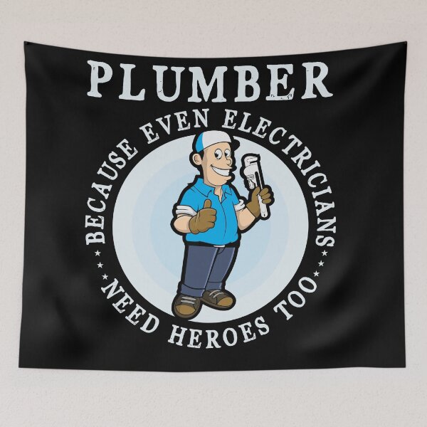 Item preview, Plumber because even Electricians need Heroes Funny T Shirt designed and sold by Gerald Waters.
