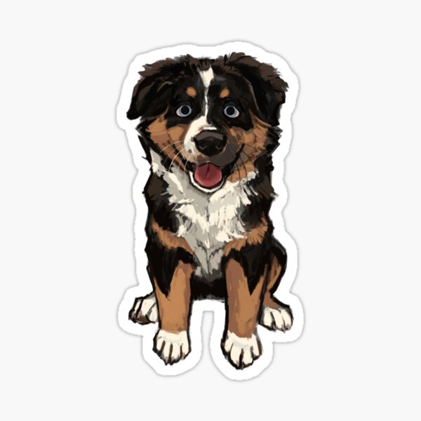 Vista previa del artículo con la obra «Cachorro australiano sonriente», diseñado y vendido por comedic.