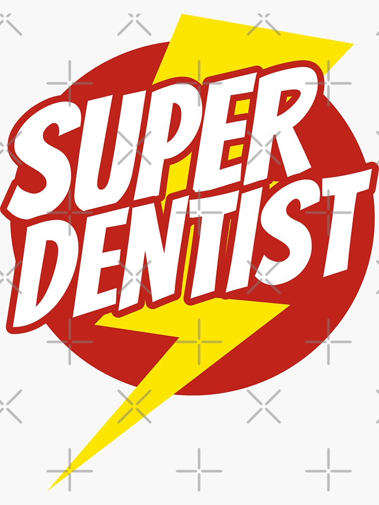 "Super Dentist Funny Dentist Superhero Lightning Edition" Sticker