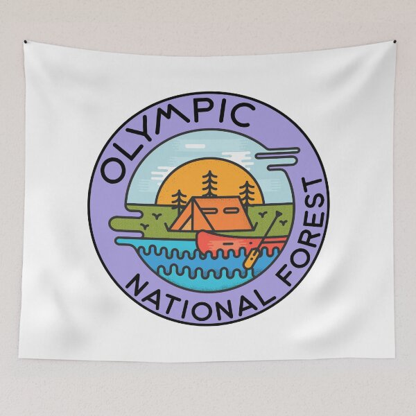 Artikelvorschau, Kampierendes Kanu Olympic National Forest Washingtons entworfen und verkauft von DESTINATIONS DECAL DOS.