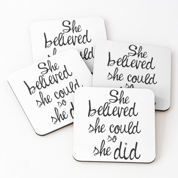 Item preview, She Believed She Could So She Did designed and sold by DoodleDashCollective.