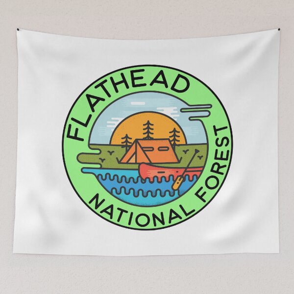 Item preview, Flathead National Forest Montana Camping Canoe designed and sold by DESTINATIONS DECAL DOS.