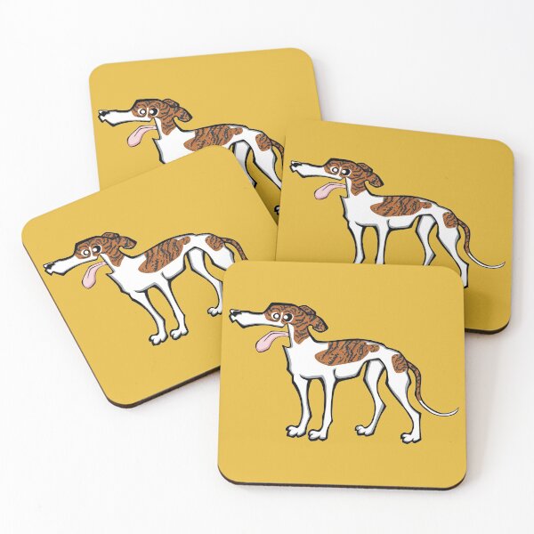 Item preview, Greyhound - Dark Brindle and White (Full Body) YELLOW BG designed and sold by TheChicken.