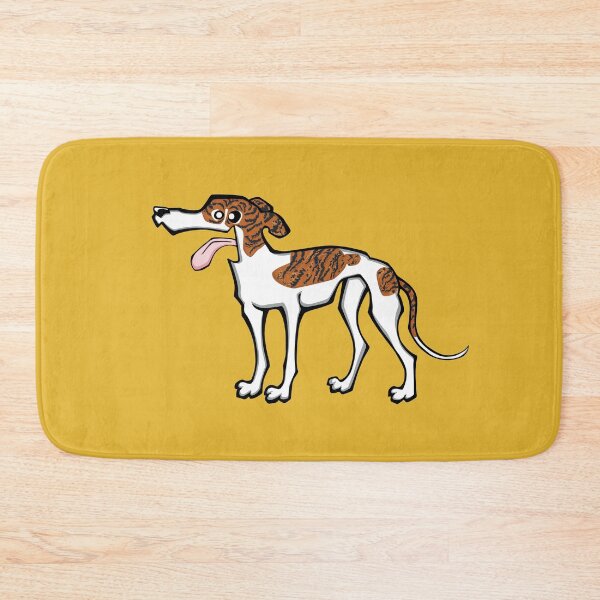 Item preview, Greyhound - Dark Brindle and White (Full Body) YELLOW BG designed and sold by TheChicken.