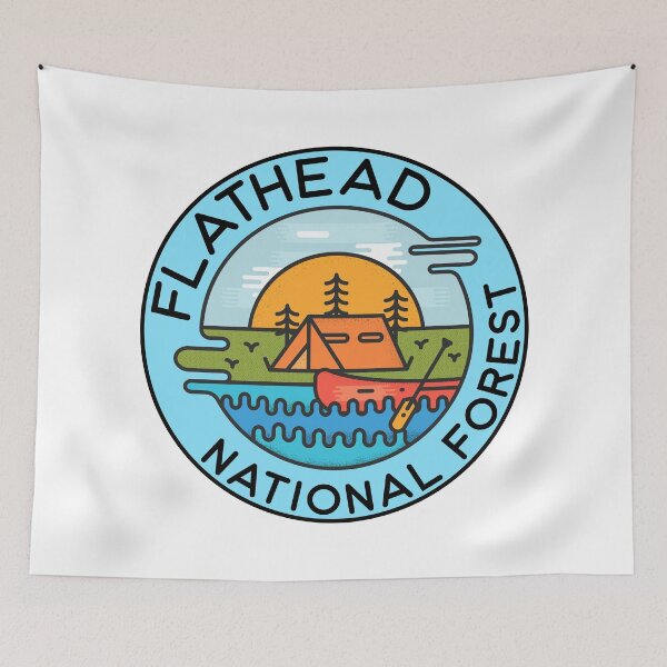 Item preview, Flathead National Forest Montana Camping Canoe designed and sold by DESTINATIONS DECAL DOS.