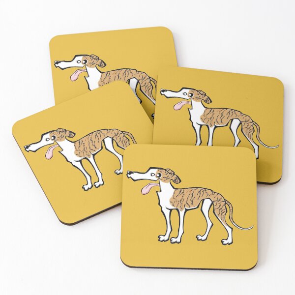 Item preview, Greyhound - Light Brindle and White (Full Body) YELLOW BG designed and sold by TheChicken.
