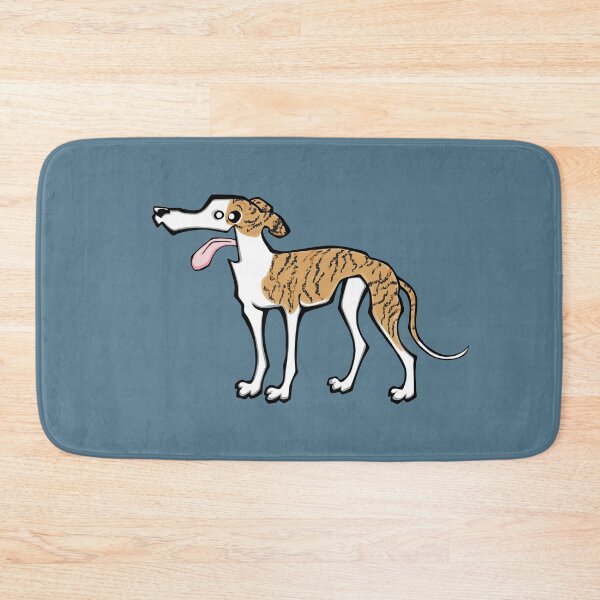Item preview, Greyhound - Light Brindle and White (Full Body) BLUE BG designed and sold by TheChicken.