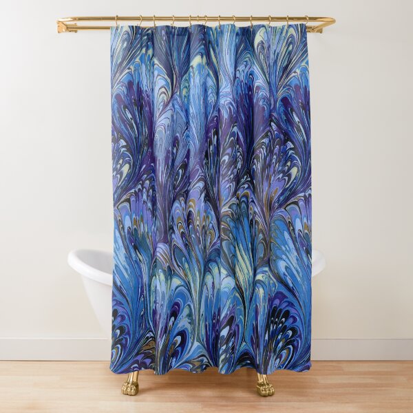 Item preview, MARBLED PAPER,ABSTRACT BLUE SWIRLS AND SHADES  designed and sold by BulganLumini.