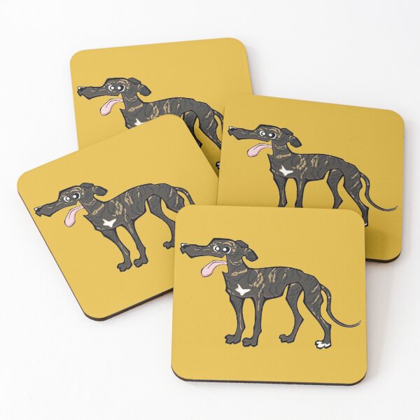 Item preview, Greyhound - Dark Brindle (Full Body) YELLOW BG designed and sold by TheChicken.
