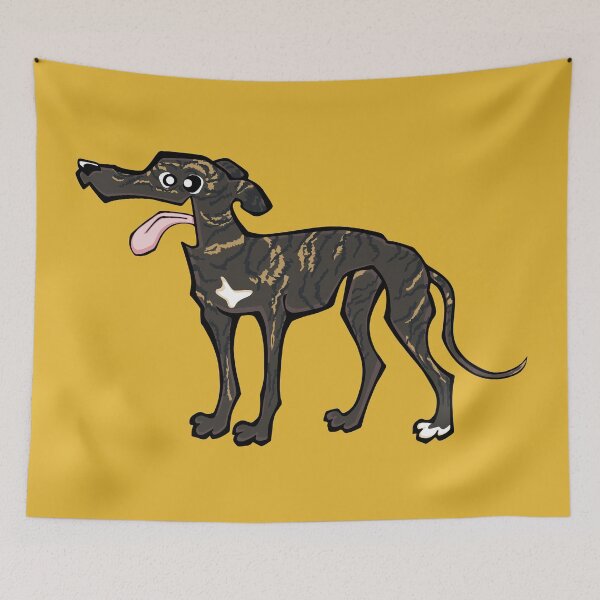 Item preview, Greyhound - Dark Brindle (Full Body) YELLOW BG designed and sold by TheChicken.