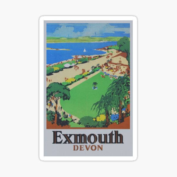 Item preview, Exmouth, Devon, United Kingdom, Vintage Travel Poster designed and sold by vintagevivian.