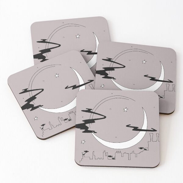 Item preview, Cows in Space City with Moon designed and sold by Adventures Are Dangerous.