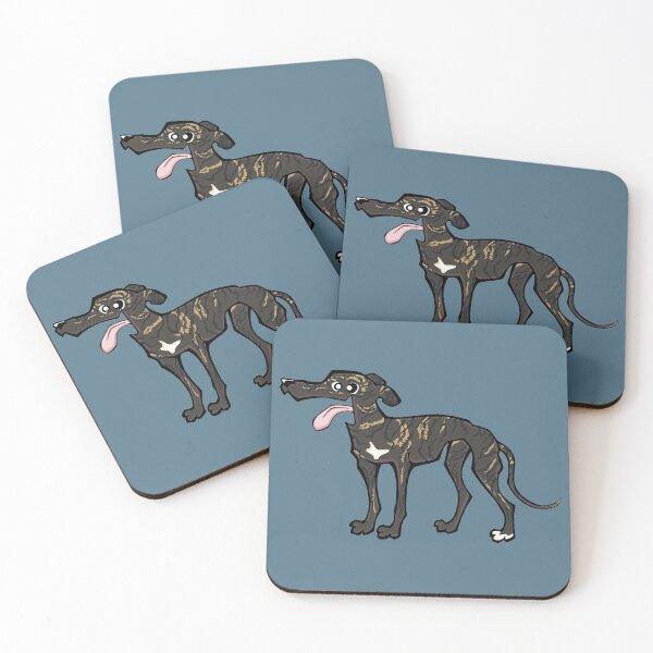Item preview, Greyhound - Dark Brindle (Full Body) BLUE BG designed and sold by TheChicken.