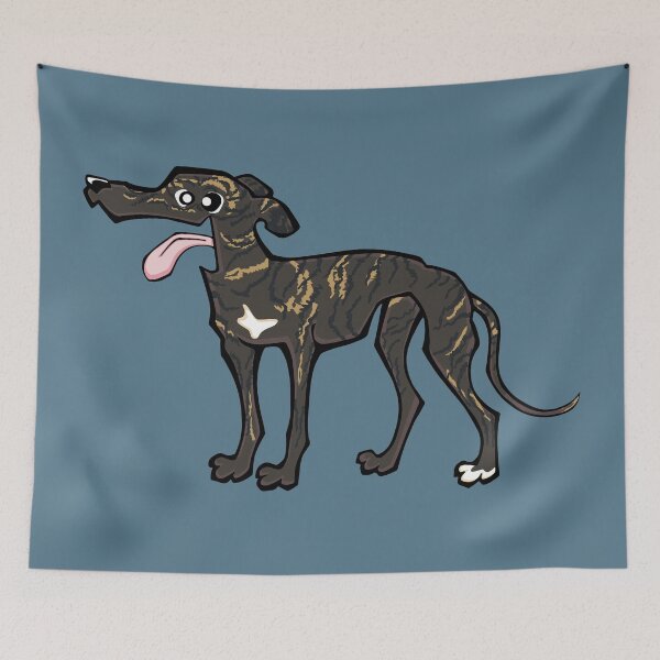 Item preview, Greyhound - Dark Brindle (Full Body) BLUE BG designed and sold by TheChicken.