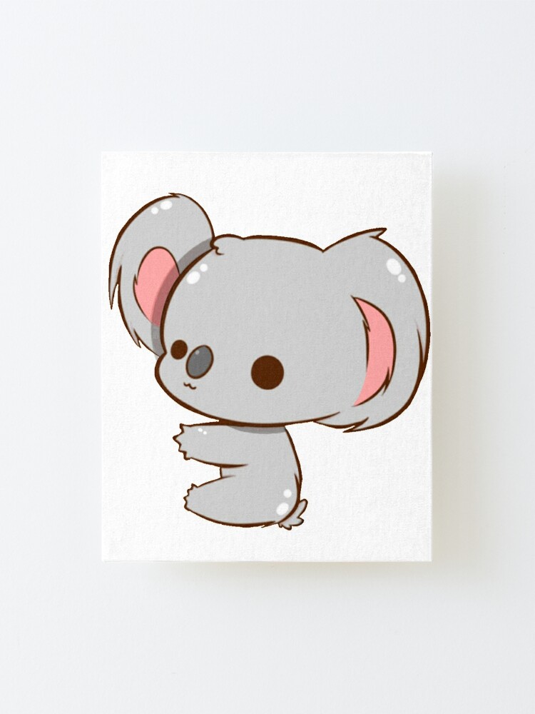 Kawaii Baby Koala Hanging Mounted Print By Amateur Designs Redbubble