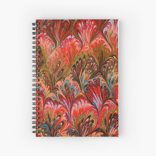 Item preview, MARBLED PAPER,ABSTRACT RED ORANGE GREEN SWIRLS AND SHADES  designed and sold by BulganLumini.