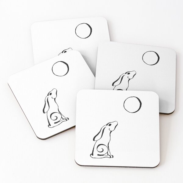 Item preview, Moongazing hare - black designed and sold by Pookiiverse.