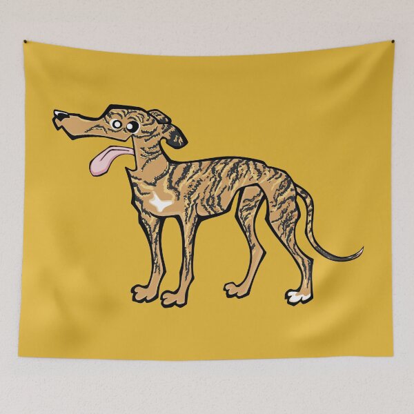 Item preview, Greyhound - Light Brindle (Full Body) YELLOW BG designed and sold by TheChicken.