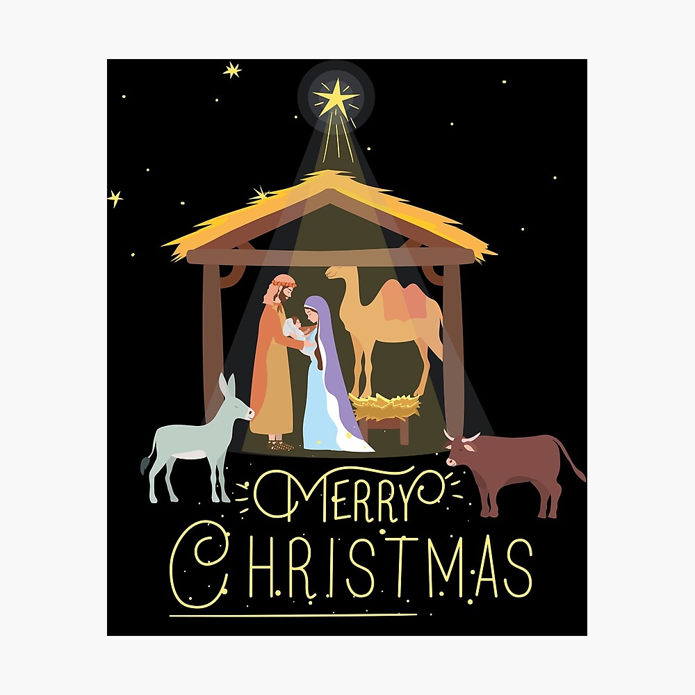 Merry Christmas - Nativity Scene North Star - Baby Jesus Christ ...