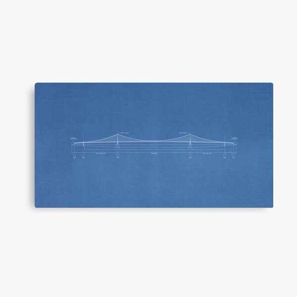 Item preview, Mackinac Bridge Blueprint designed and sold by huronbear.