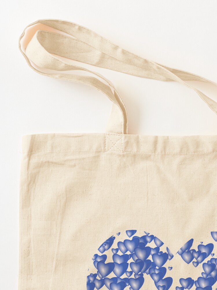 Alternate view of Blue heart pattern Tote Bag