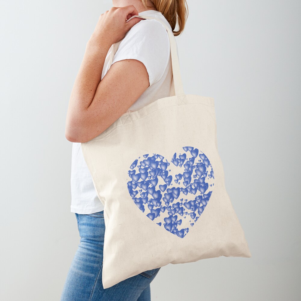Blue heart pattern Tote Bag