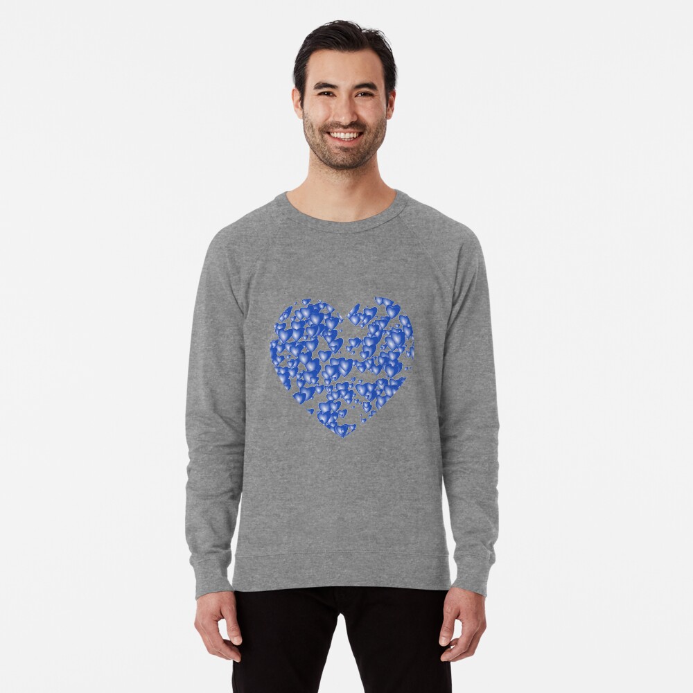 Blue heart pattern Lightweight Sweatshirt