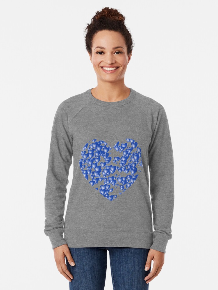 Alternate view of Blue heart pattern Lightweight Sweatshirt