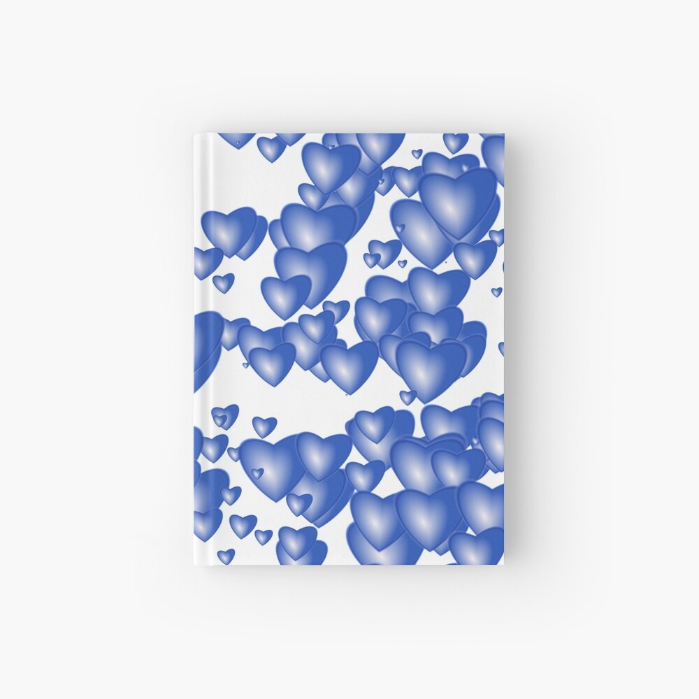 Blue heart pattern Hardcover Journal
