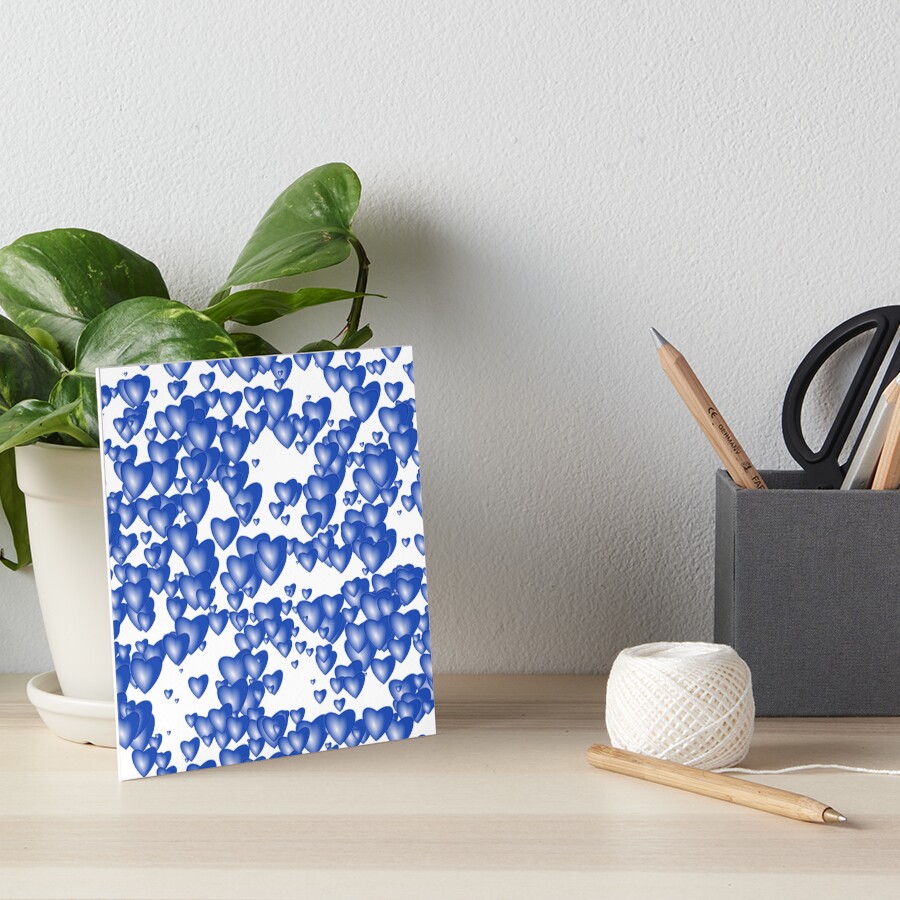 Blue heart pattern Art Board Print