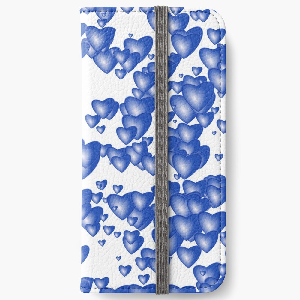 Blue heart pattern iPhone Wallet