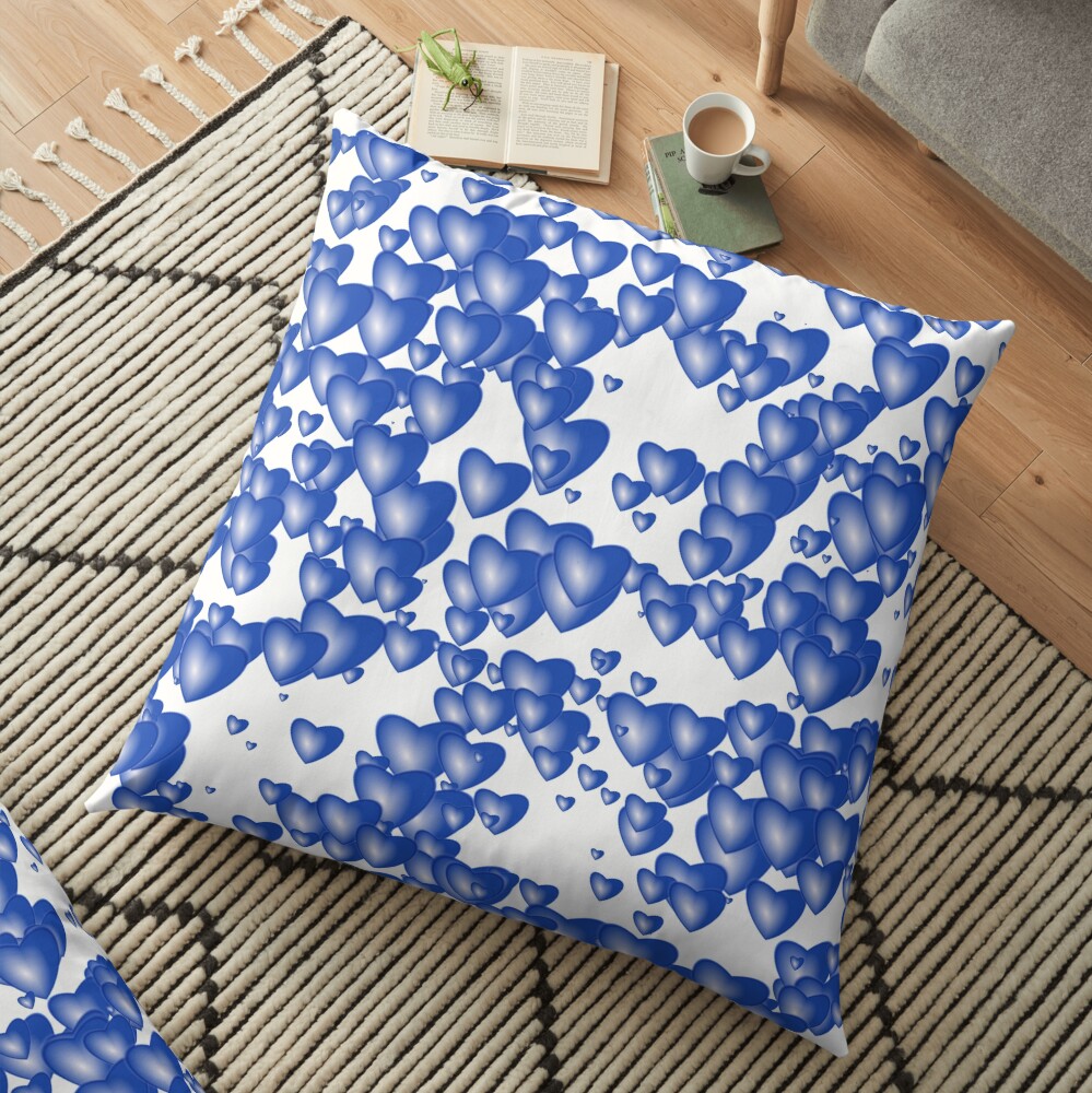 Blue heart pattern Floor Pillow