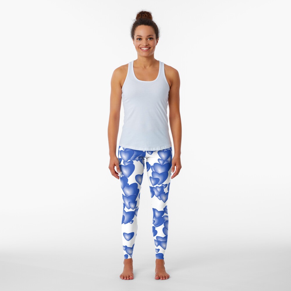 Blue heart pattern Leggings