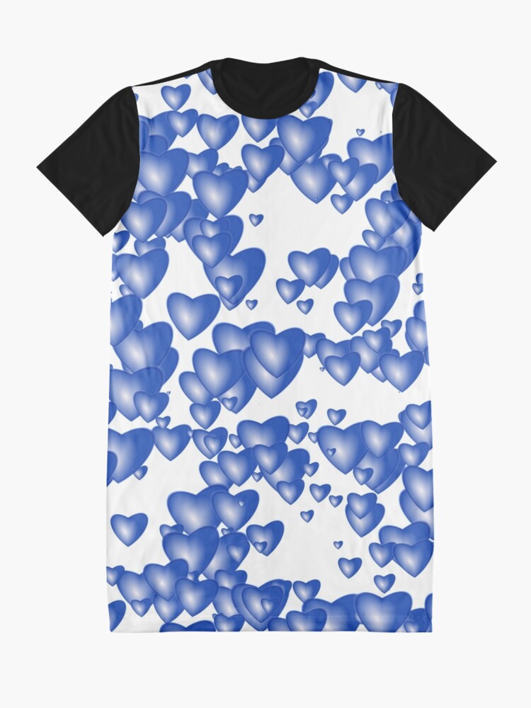 Alternate view of Blue heart pattern Graphic T-Shirt Dress