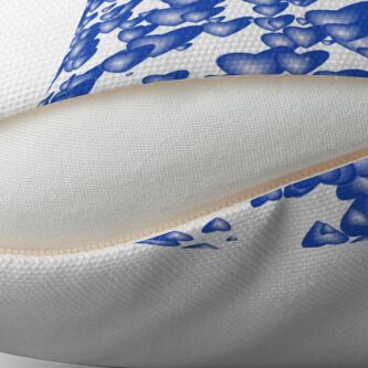 Alternate view of Blue heart pattern Throw Pillow