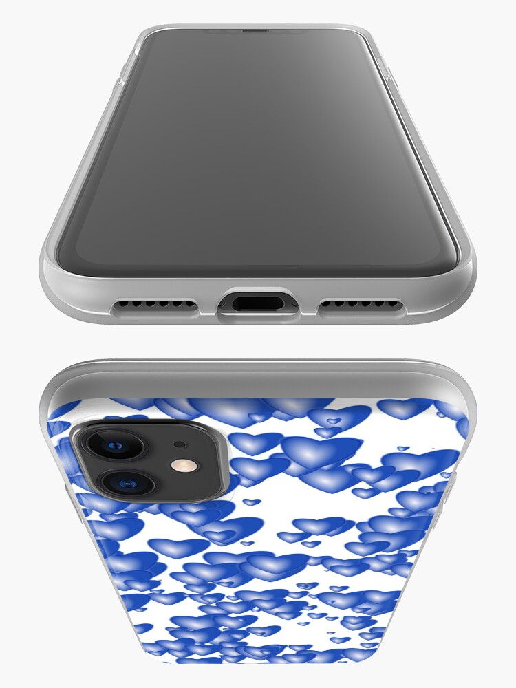 Alternate view of Blue heart pattern iPhone Case & Cover