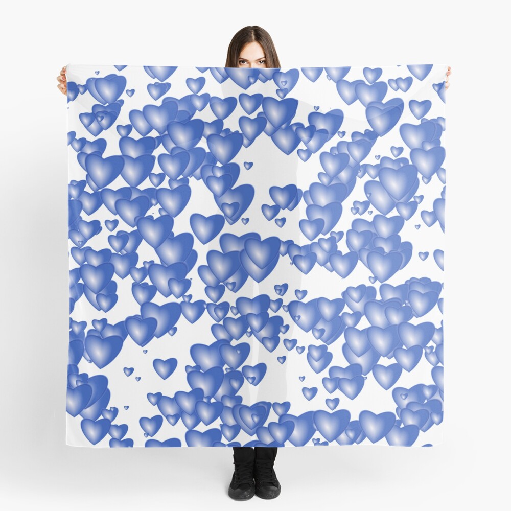 Blue heart pattern Scarf