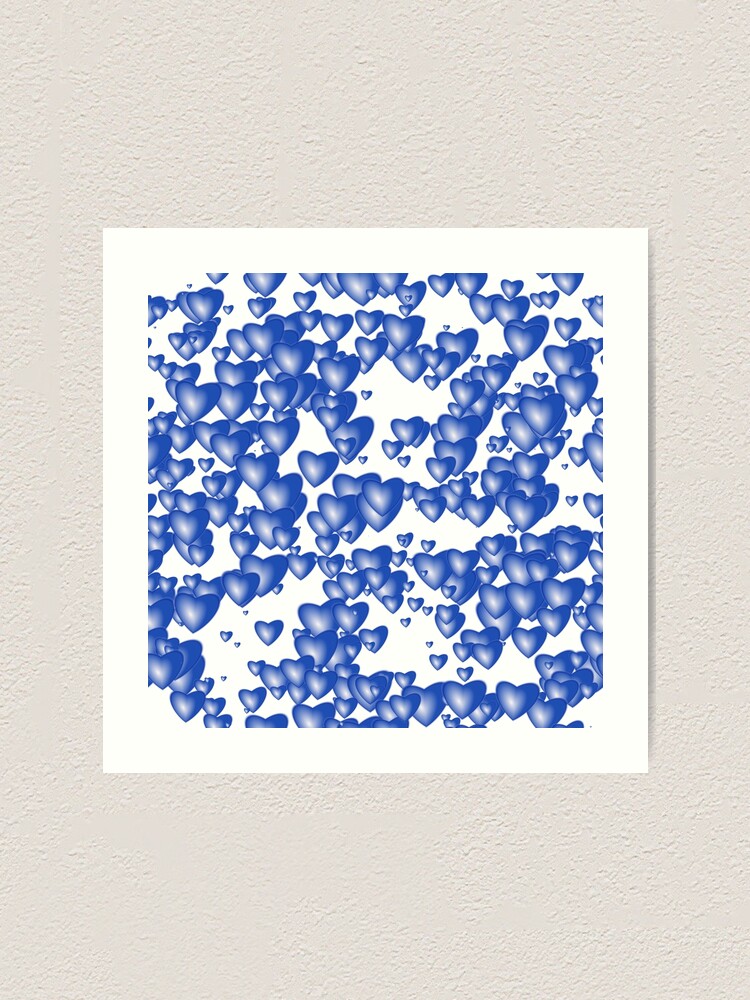 Alternate view of Blue heart pattern Art Print
