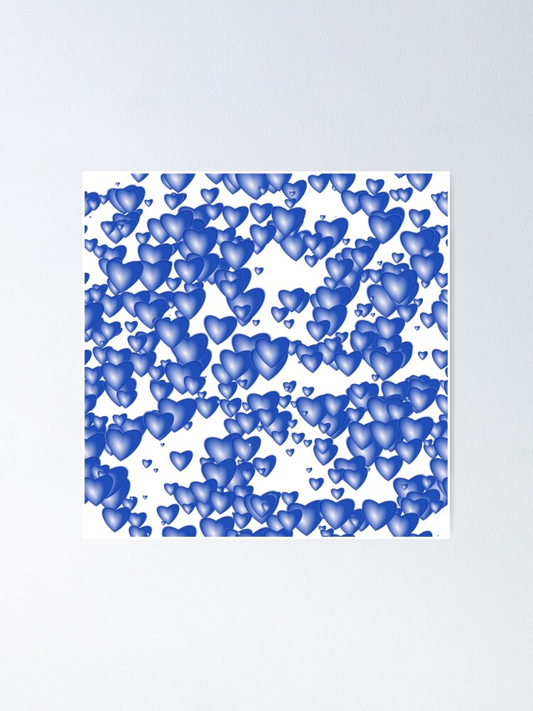 Alternate view of Blue heart pattern Poster
