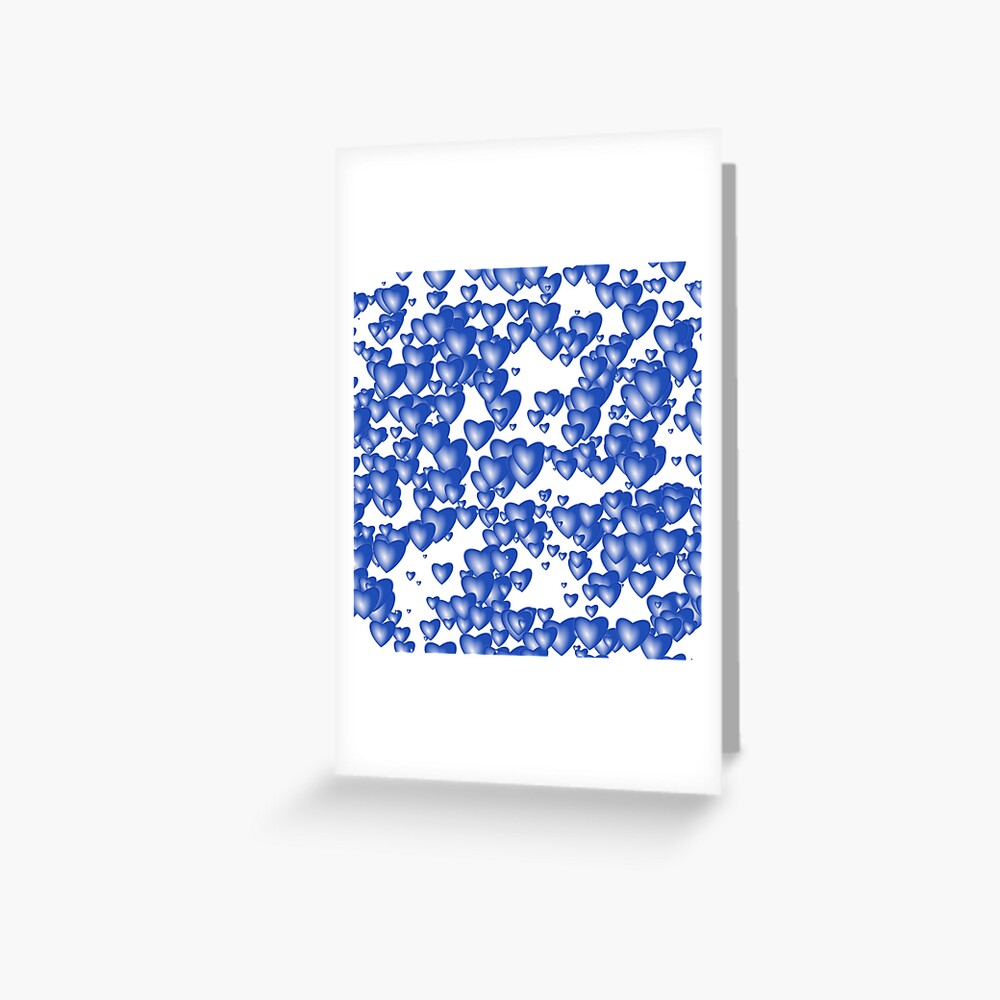 Blue heart pattern Greeting Card