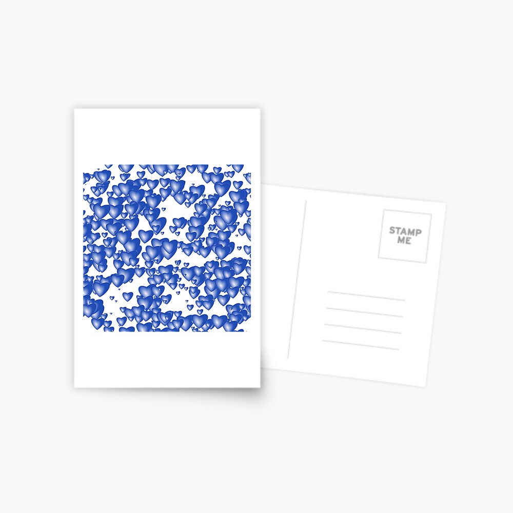 Blue heart pattern Postcard