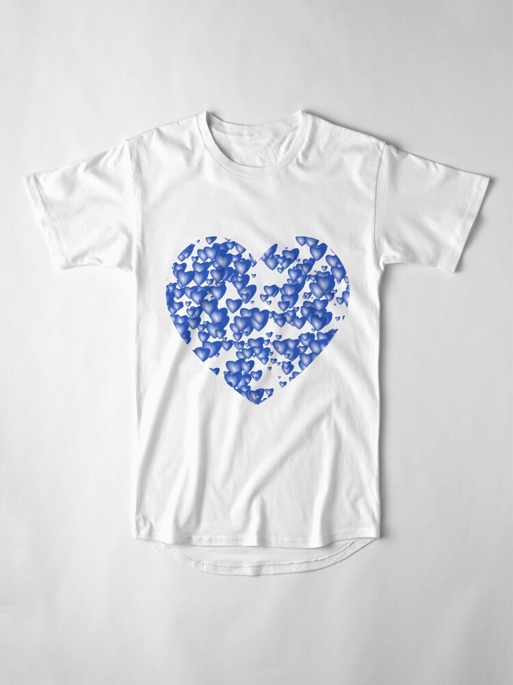 Alternate view of Blue heart pattern Long T-Shirt